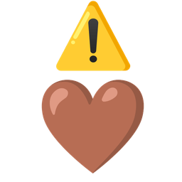brown heart and warning