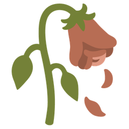 brown heart and wilted flower