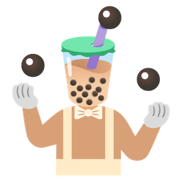 Bubble tea and Clown face