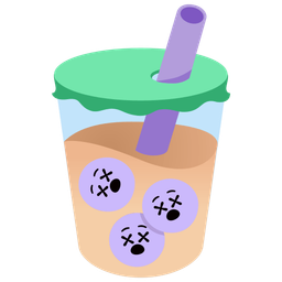 Bubble tea and Face with crossed-out eyes