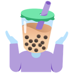 Bubble tea and Person shrugging