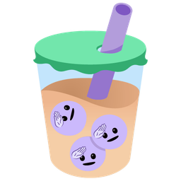 Bubble tea and Saluting face