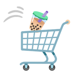 Bubble tea and Shopping cart
