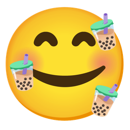 Bubble tea and Smiling face with hearts
