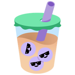 Bubble tea and Smiling face with sunglasses
