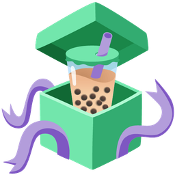 Bubble tea and Wrapped gift