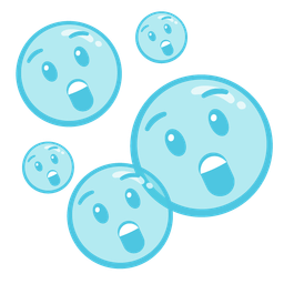 bubbles and astonished face