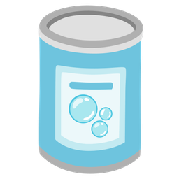 bubbles and canned food