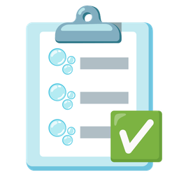 bubbles and check mark button