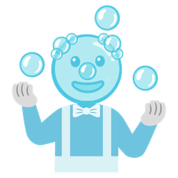 bubbles and clown face