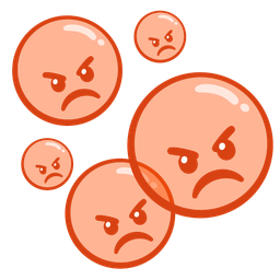 bubbles and enraged face