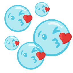 Bubbles and Face blowing a kiss