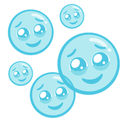 bubbles and face holding back tears