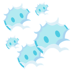 bubbles and face in clouds