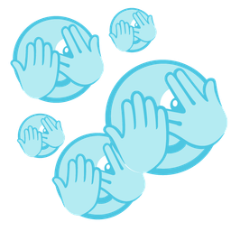 bubbles and face with peeking eye