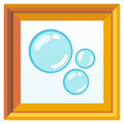 bubbles and framed picture