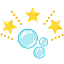 bubbles and glowing star