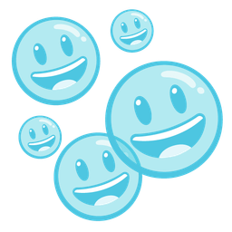 Bubbles and Grinning face with big eyes