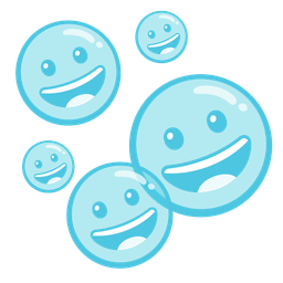 Bubbles and Grinning face