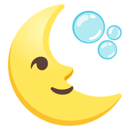 bubbles and last quarter moon face