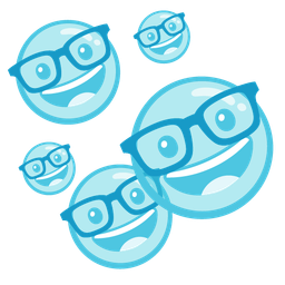 bubbles and nerd face