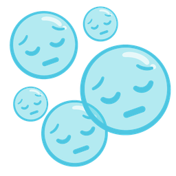 bubbles and pensive face