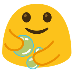 bubbles and people hugging