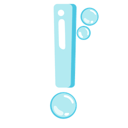 bubbles and red exclamation mark