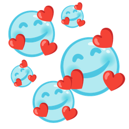 Bubbles and Smiling face with hearts