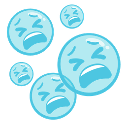 bubbles and tired face