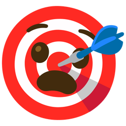 bullseye and anguished face