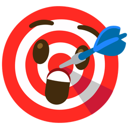 bullseye and astonished face