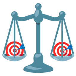 bullseye and balance scale