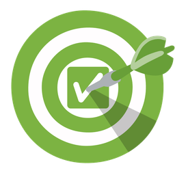 bullseye and check mark button