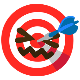 bullseye and confounded face