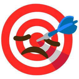 bullseye and disappointed face