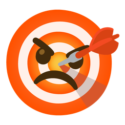 bullseye and enraged face