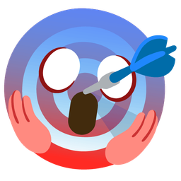 bullseye and face screaming in fear