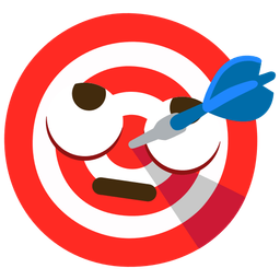 bullseye and face with rolling eyes