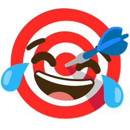 Bullseye and Face with tears of joy