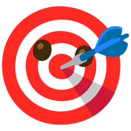 bullseye and face without mouth