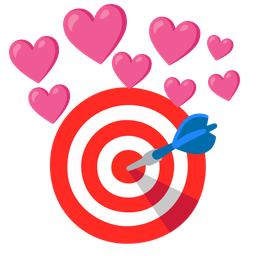 bullseye and heart with arrow