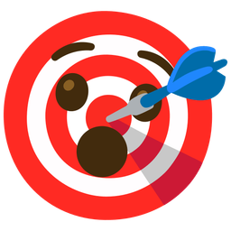 bullseye and hushed face