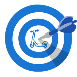 bullseye and kick scooter