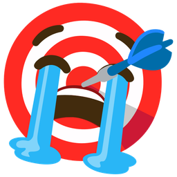 bullseye and loudly crying face