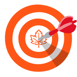 bullseye and maple leaf