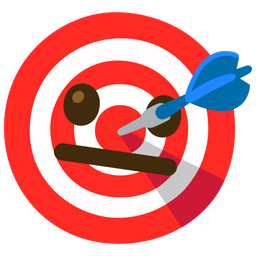 bullseye and neutral face