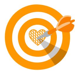 bullseye and orange heart