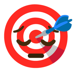 bullseye and pensive face