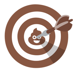 bullseye and pile of poo